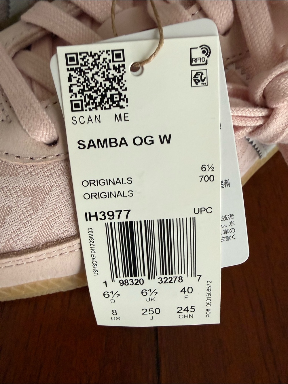 adidas Samba OG W Pale Pink with White 3-Stripes - Picture 3 of 4
